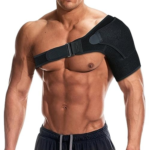 NIBHZ Schulterbandage für Männer und Frauen, Schulter-Eisbeutel-Wickel, Schulterstützbandage, Ärmelbandage, Kühl- oder Heizkissen für Gerissene Rotatorenmanschette, Sehnenentzündung, Luxation