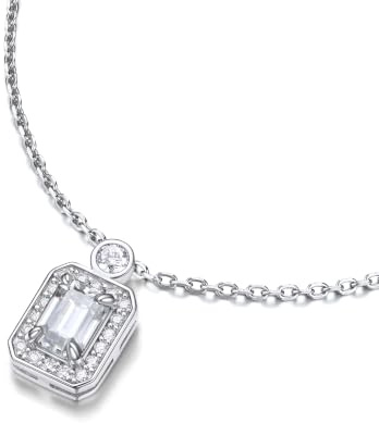 MomentWish Silberkette Damen 925 mit Anhänger, 1 Karat Moissanite Halskette Damen Kette Silber Diamant Schmuck mit Geschenkbox Gra Zertifikat für Frauen Freundin