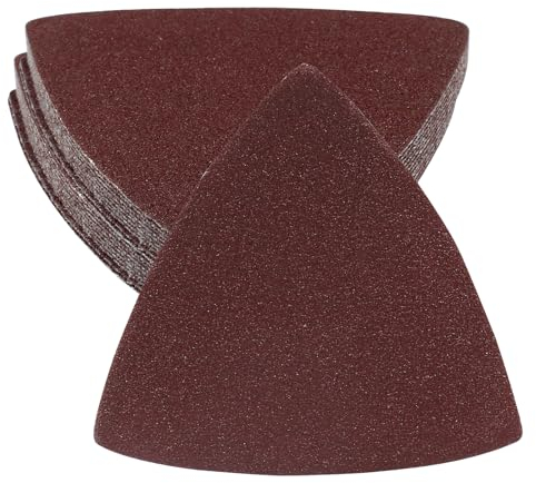 Cionyce Lot de 100 patins de ponçage triangulaires grain 120 pour ponceuse de détail, papier de verre, 80 mm, papier abrasif auto-agrippant