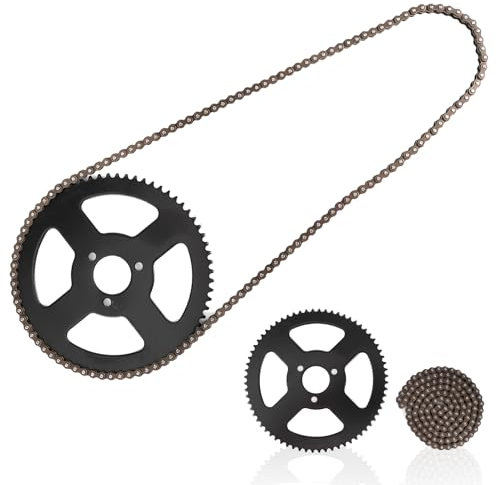 ANKROYU 25H Steel Chain, 144 Links, Mini Moto and Pocket Bike Chain for ATV, Quad, Electric Mini Moto, Durable Sprocket Accessory