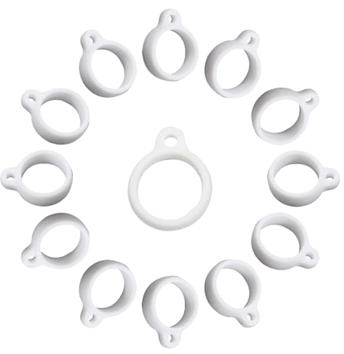 GORGECRAFT 60 Anneaux en Caoutchouc de Silicone Anti-Perte 13mm Support de Bande Blanche Pendentif en Silicone Étuis Réglables Polyvalents Kit de Transport de Remplacement de Lanière de Collier