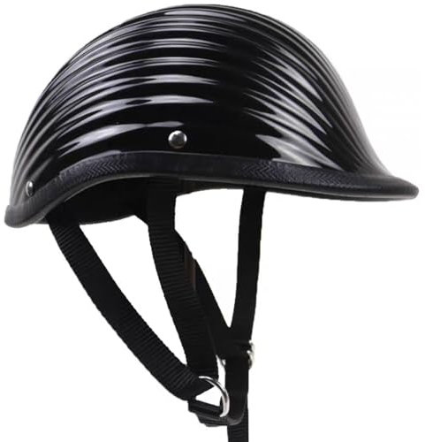 YIYHFKM Motorcycle Helmet German Style Half Helmet Skull Cap Adult Men Women Half Shell Helmet,Vintage Motorcycle Half Helmet - Lightweight Low Profile Open-Face Half-Face Helmet – DOT Approved