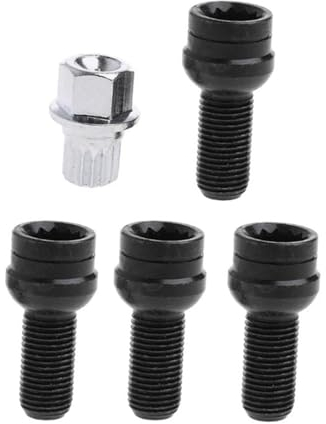 Kompatibel Mit VW Für Golf Für Jetta Für Beetle Für Passat 8D0601139F 4-teiliges Radbolzen-Schloss-Radmuttern-Set Mit Schlüssel 4+1 Radnabenmuttern