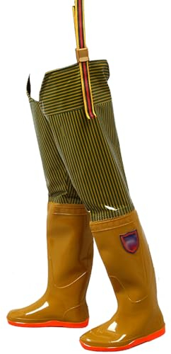 YSZWIN Watstiefel Hüftwathose aus PVC/Oxford-Angelsohle, leicht, wasserdicht, für Männer und Frauen, rutschfeste Unterseite, einfach zu tragen(Size:35 EU)