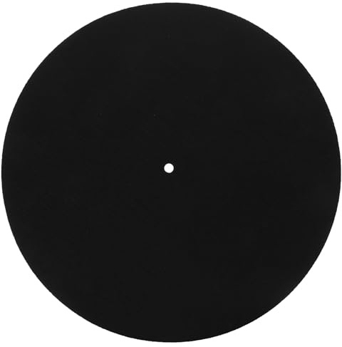 JOINPAYA Schwarze Wollaufzeichnungsmatte für Vinyl Plattenspieler Antistatisch und Rutschfest Leicht zu Bedienen Verbessert die Klangqualität Beim Schallplattenhören