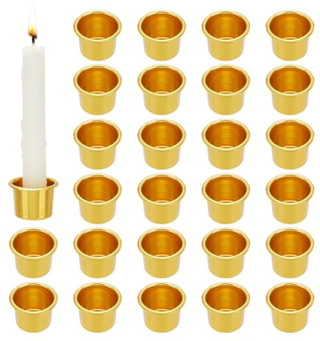 PH PandaHall 30 Stück Goldene Kerzenhalter 27mm Kerzenständer Becher Metall Kerzenbecher Tropfschutz Für Kerzen Aus Aluminium Für Die Kerzenherstellung Tischdekoration