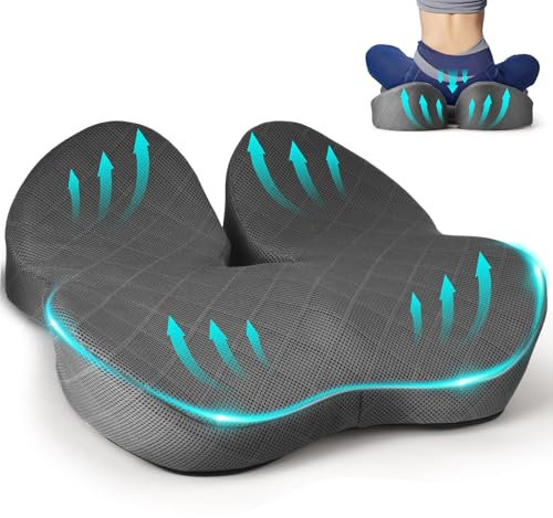 Fwiull Sitz-Kissen, Hochwertiges Memory Foam sitzkissen Sitzkissen Druckentlastung Ergonomisches sitzkissen für Auto Sofa Büro