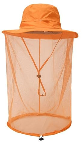 BrightGlow Chapeau en maille filet à tête de moustique avec voile - Chapeau de pêche - Apiculture - Chapeau de soleil avec filet caché - Chapeau de protection pour l'extérieur - Jungle - Pêche,