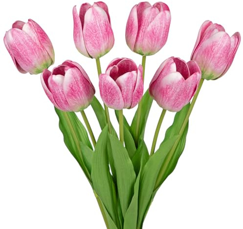 7er-Set Künstliche Tulpe Tulpenknospen Kunstblumen Echtes Gefühl, Künstliche Blumen Tulpen wie Echt Deko für Zuhause, Büro, Party, Hochzeit, Geburtstag, Hochzeitssträuße, Tischdekoration, Muttertag