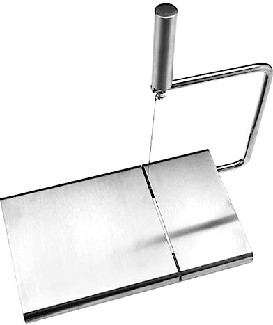 Sunicon Käsehobel, Edelstahl-Käsehobel mit 6 Ersatzdrähten, Käseschneider aus Metall und Schneidebrett, Haushalts-Anti-Käseschneider für Blockkäse