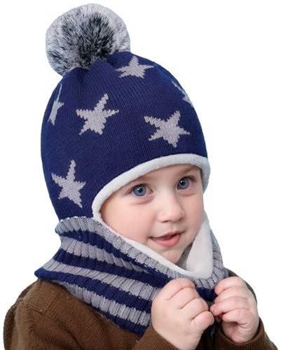 Celiodd 1 Stück Sturmhaube Kinder Winter,Kinder SchlupfmützeSturmhaube Balaclava,Geeignet für Jungen und Mädchen Im Alter von 2–7 Jahren,Marineblau