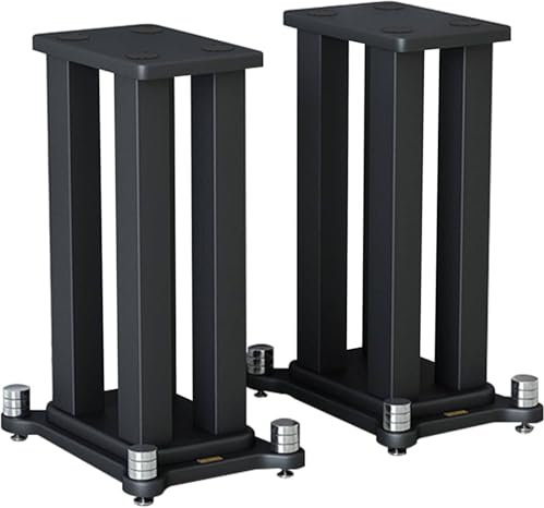 Floor-Standing Speaker Stand 2-Pack,with Bold Steel Frame & Extended Non-Slip Feet,For Optional Sand Filling Tuning, Better Audio,30cm(113/4in) Tall
