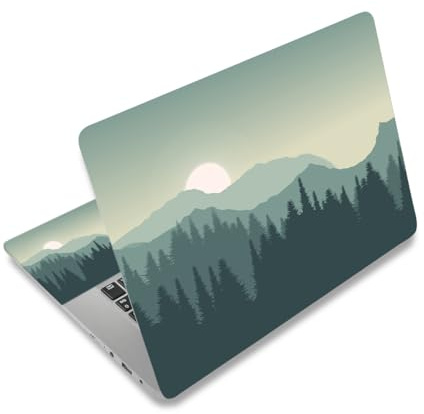 AIMSA Laptop-Aufkleber, 43,9 cm (17,3 Zoll) Laptop-Kunst-Aufkleber, universelle Abdeckung, dekorative Aufkleber, Notebook-Hautschutz, Wald-Sonnenuntergang