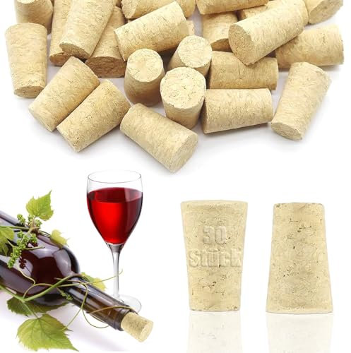 QZKJQDD 30 Stück Konisch Korken, Kunsthandwerk Weinkorken, Konischer Flaschenverschluss aus Holz, Naturkorken, Spitzkorken, Holz, Für Diverse Weinflaschen und DIY-Dekorationen