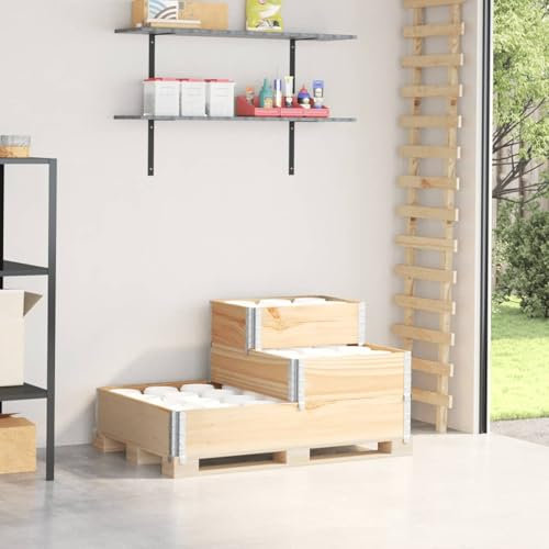 Gecheer 3-Tier Pallet Collar 120x80 cm Solid Wood Pine Raised Bed Garden Planters Type2