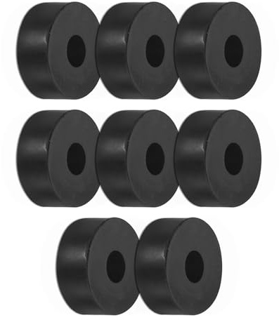 M METERXITY 8-Pack Arandelas De Aislamiento De Goma 1 OD 0.3 ID Negro | 0.4 Grueso, Arandelas Redondas De Goma, Almohadillas Anti Vibración Mecánicas, Para Accesorios De Hogar Y Automóvil