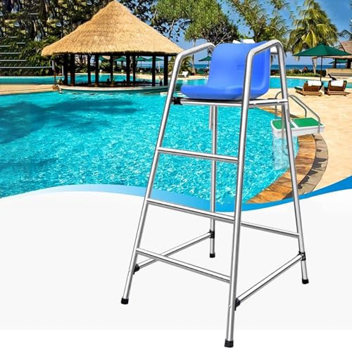 Generico Sedie da Bagnino Alte Sedia da Bagnino in Acciaio Inossidabile, Sedia di osservazione salvavita per Piscina Interna/Esterna, Attrezzatura Professionale di Salvataggio con Seduta Comoda (L (7