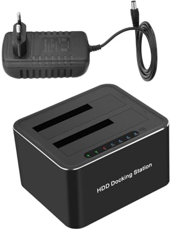 Operitacx Base para Disco Duro Externo 2, 5 y 3, 5 Pulgadas USB 3.0 | Hdd y Ssd, Compatible Usb2.0/1.1, Diseño Simple Negro en Abs Goma y Aleación