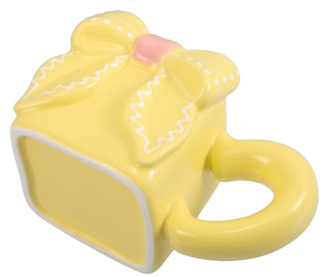 COLLBATH tazas con lazos taza pintada a mano s de cerámica de té de cerámica s de té de la novedad linda para beber s de café de café cortada Amarillo