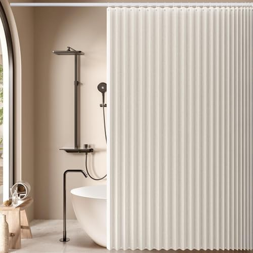 DSSHENGDS Tenda da Doccia a Fisarmonica Pieghevole Magnetica Anti-Spruzzi, Tenda divisoria per casa, Hotel, Bagno-White- 100x180cm