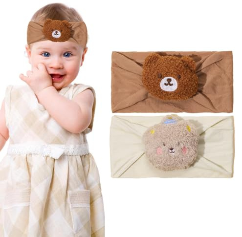 GHPKOTW 2 Piezas Diadema Elástica Para Bebés, Diademas De Algodón Para Niños Pequeños, Bebés Recién Nacidos, Accesorio Turbante Para Cabeza, Lazos Pelo Para Fotos