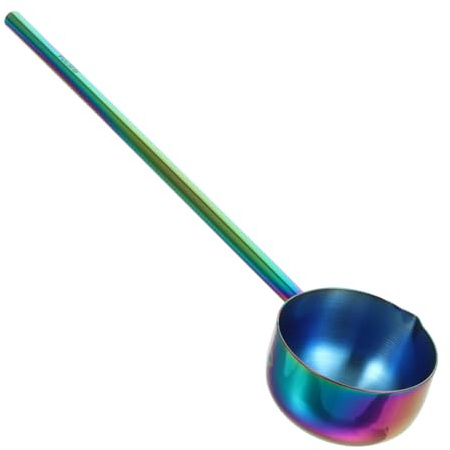 MOTHNUR Stainless Steel Soup Ladle Long Handle Sturdy Oil Spoon Wear-Resistant Metal Kitchen Scoop for Home Cooking and Serving