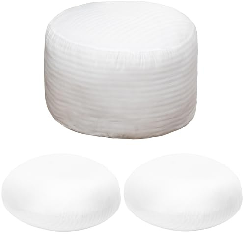 Poofieotto Premium PP Cotton Ottoman Pouf Insert Pouf Stuffing Round Bean Bag Filler & Footstool Stuffing 20x20×14 Inch Round