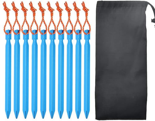 Estaca de aluminio para toldos, 10 unidades, para tienda de campaña, para camping, al aire libre, para fijaciones, lonas, toldos, almohadillas de anclaje al aire libre