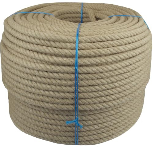 Corde en polyhanf de 30 mm 10 m-100 m – Corde en chanvre synthétique en Spleitex | Corde à 4 torons tressée | Résistante aux intempéries et aux UV | Aspect naturel | Polyhanf | Fabriqué en Allemagne