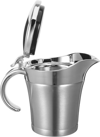 TOYZFRIENDY Salsera Térmica de Acero Inoxidable Doble Pared Aislada para Salsas y Condimentos con Vertido Suave para Uso Hogar y Restaurante