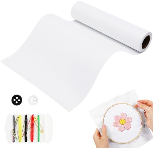 Stickvlies Abreißbar Rolle 25,5cm x 10Y – stickvlies ausreißbar, abreißvlies sticken, starke stickvlies vliesstoff Stabilisierung – Ideal als stabilisator sticken für stickvlies für stickmaschine