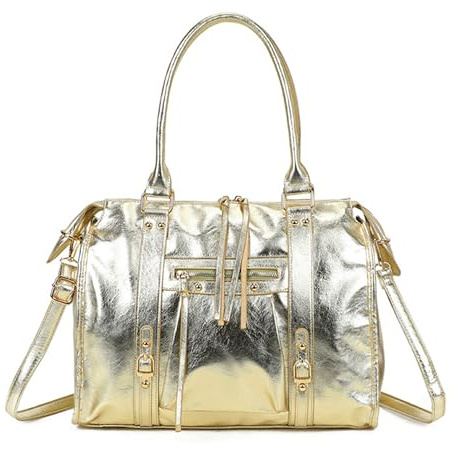 Double Tree | Sac à Main Cabas Femme Irisé Pour Les Cours Or Détails Dorés