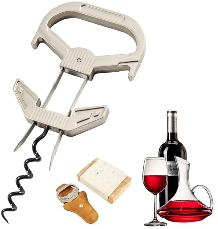 TINMAGI weinöffner mit Lederhülle, Korkenzieher für alte & spröde Korken, Geschenk für Weinkenner und Sammler