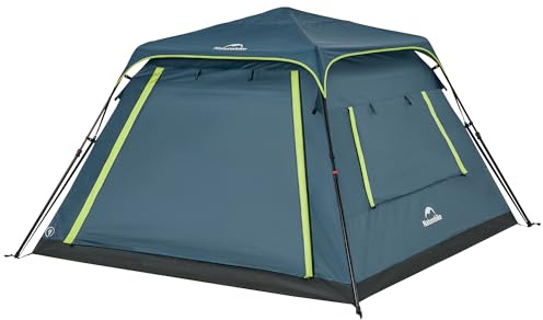Naturehike Cape-Lite Tunneltält, för 4 personer, vattentätt familjetält med PU 3 000 mm, för camping, bilresor och utomhusaktiviteter (blå/4 person)