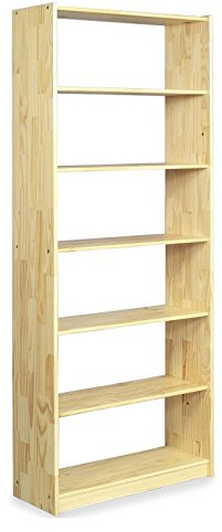 IDIMEX Standregal mit 7 Böden, praktisches Bücherregal aus massiver Kiefer in Natur, Schlichtes Büroregal aus Massivholz