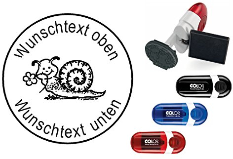 Geocaching Stamp Snail with Personal Cachername/Circular Stamp Geocaching Pocket Stamp Nick Name