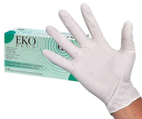 DOC - Guantes de látex, ambidiestros, con dobladillo, prepulverizados, no estériles, XL, 25408