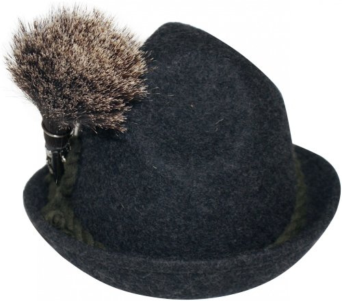 Gamsbart Con Manicotto per Tradizionale Cappello da Caccia, Spilla in Vero Pelo Animale, Multicolore, 16-17cm