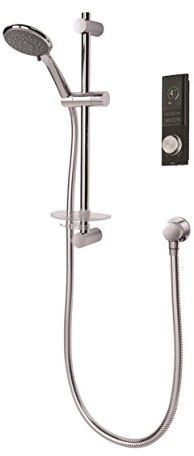 Triton Showers Home Digital Mixer Shower - Circular - Single Outlet All-in-One Ceiling Pack with Riser Rail (Pumped)