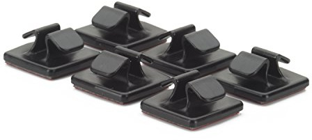 HR-imotion Kabelhalter-Set bestehend aus 6 STK [Selbstklebend | Made in Germany | wiederverwendbar] - schwarz - 56910301