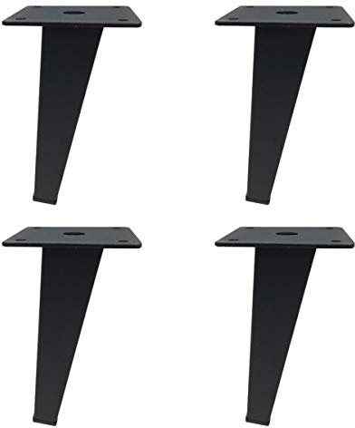 Pied de support de meuble en métal à Tube carré Conique, Accessoires de Meubles en Fer laqué noir-130MM / 150MM / 170MM