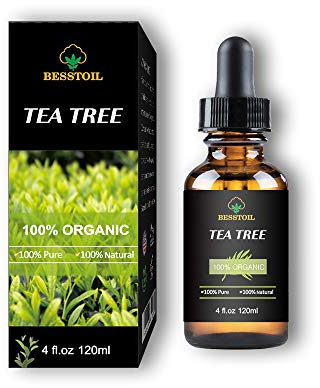 Tea Tree Essential Oil 100% Organic Pure and Undiluted, Face Nails Hair and Diffuser, Treatment for Acne (120 ml)
