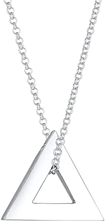 Kuzzoi Herren Halskette mit Anhänger im Dreieckform (21 mm), Herrenkette aus 925 Sterling Silber, Kette mit Dreieck Triangle Anhänger für den Mann, Kette Herren Silber mit Anhänger, Länge 55 cm