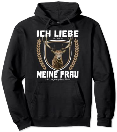 Jagd Jagdbekleidung Herren Ich liebe meine Frau Jäger Pullover Hoodie
