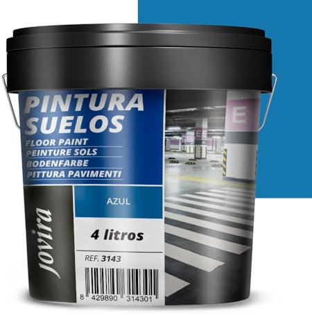 JOVIRA PINTURAS 6Kg -Pittura per pavimenti esterni ed interni, garage e superfici sportive in genere, finitura opaca. Protegge e decora le superfici in calcestruzzo, cemento. (4 Litri, Blu) B-18