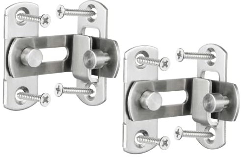 2 Pack 90 Degree Stainless Steel Right Angle Buckle Gate Latch Stainless Steel Door Bolt Lock with Screws Flip Door Locks Bolts for Doors & Windows (3 inch)