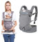 JoyLife Babytrage für Neugeborene, Ergonomische Reine Baumwolle Babytrage mit 4 Tragepositionen, Leicht & Atmungsaktiv Baby Tragesystem für Säuglinge Kleinkinder 3-36 Monate (3,5 bis 20 kg) - Grau
