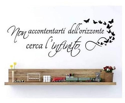 Scritte Adesivi Murali Frasi Italiano - Nero Frasi Farfalle Adesivo da Parete per DIY Casa Cucina Camera da Letto Adesive per Pareti Soggiorno Ufficio Decorazione Murale