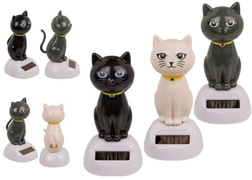 Out of the blue Solar Katze Wackelfigur Solarfigur, Wackelkopffigur, Bewegliche Figur Kitten