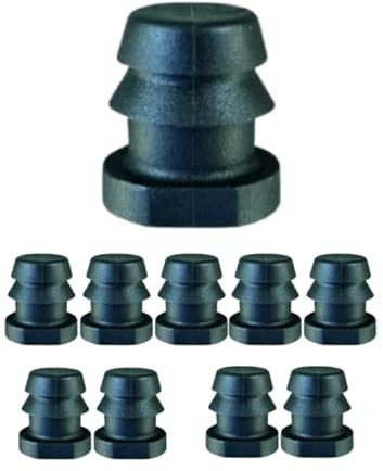 Magazzini GM Tapón, accesorios para sistema de riego, tubo de agua por goteo, también disponibles manguito, tetera, válvula, toma de soporte, codo, gancho, estaca, para tubos de 16 mm (10,tapón)